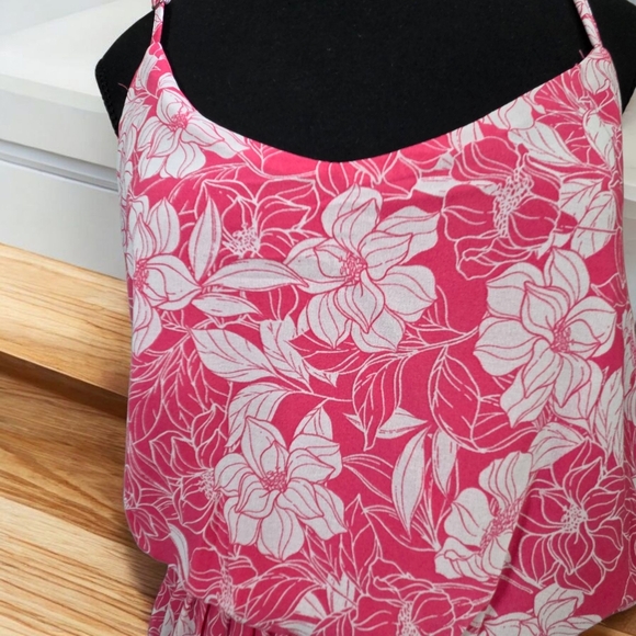 Suzy Shier Pink Floral Maxi Dress Size L - Picture 2 of 5